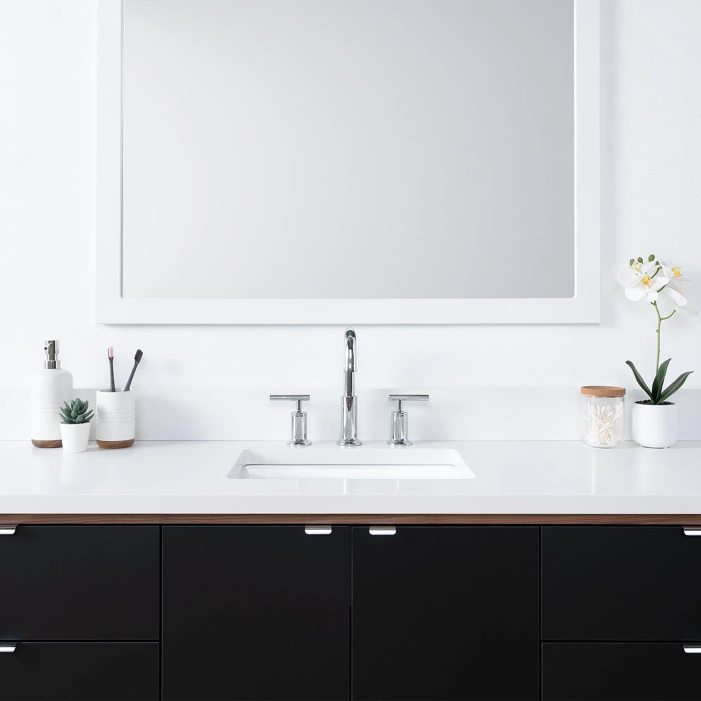 Sidney SLIM, 60" Teodor® Modern Wall Mount Matte Black Vanity Teodor Bathroom VanityCanada