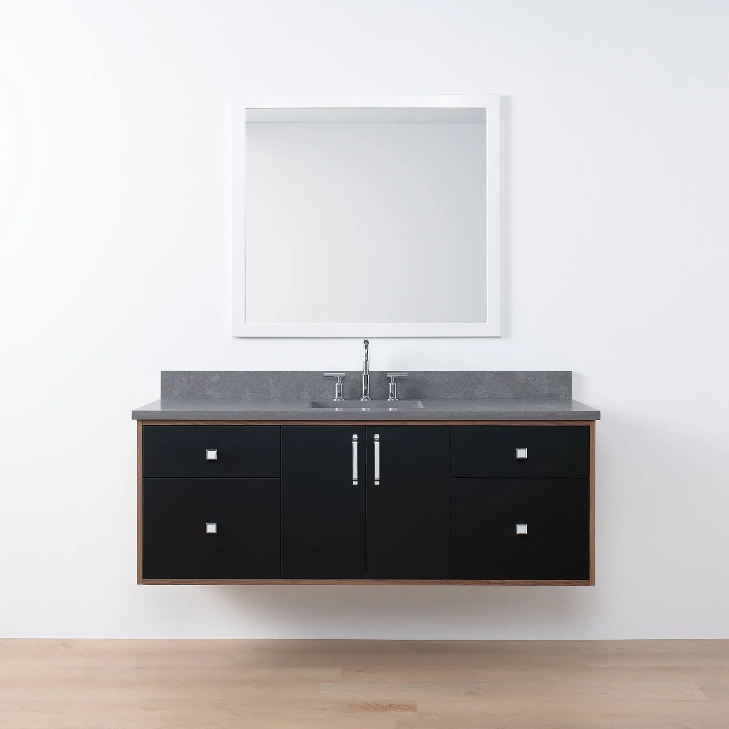 Sidney SLIM, 60" Teodor® Modern Wall Mount Matte Black Vanity Teodor Bathroom VanityCanada