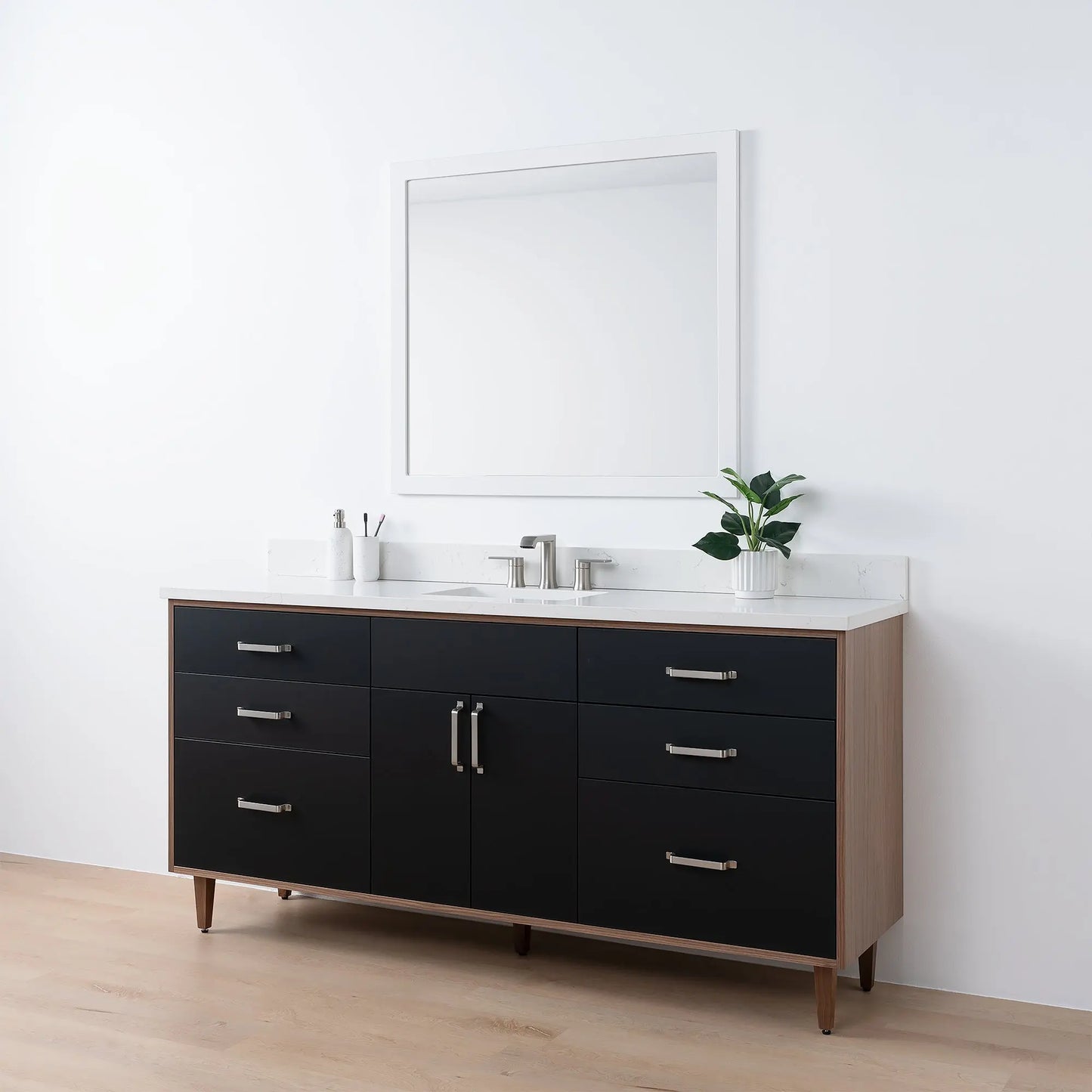 Sidney SLIM, 72" Teodor® Modern Matte Black Vanity Teodor Bathroom VanityCanada