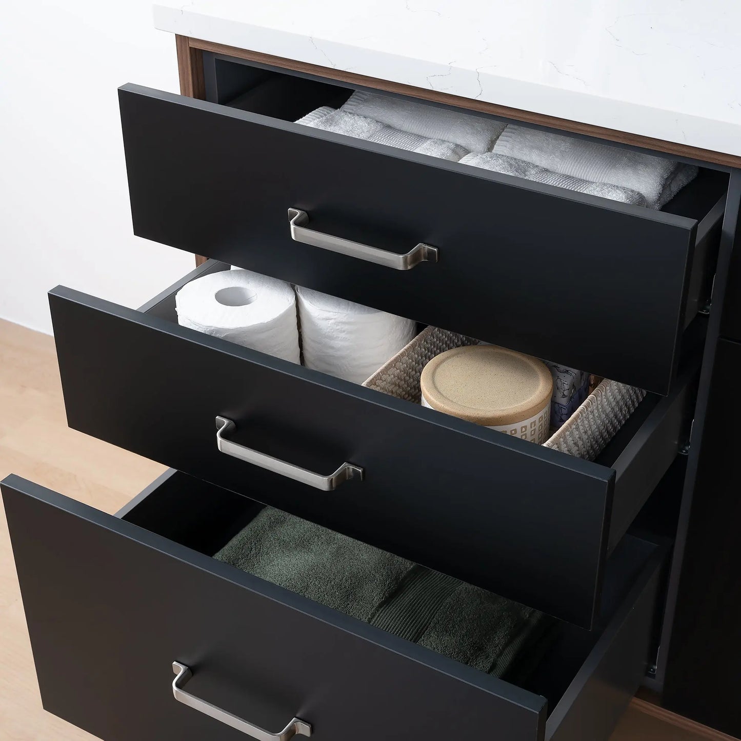 Sidney SLIM, 72" Teodor® Modern Matte Black Vanity Teodor Bathroom VanityCanada