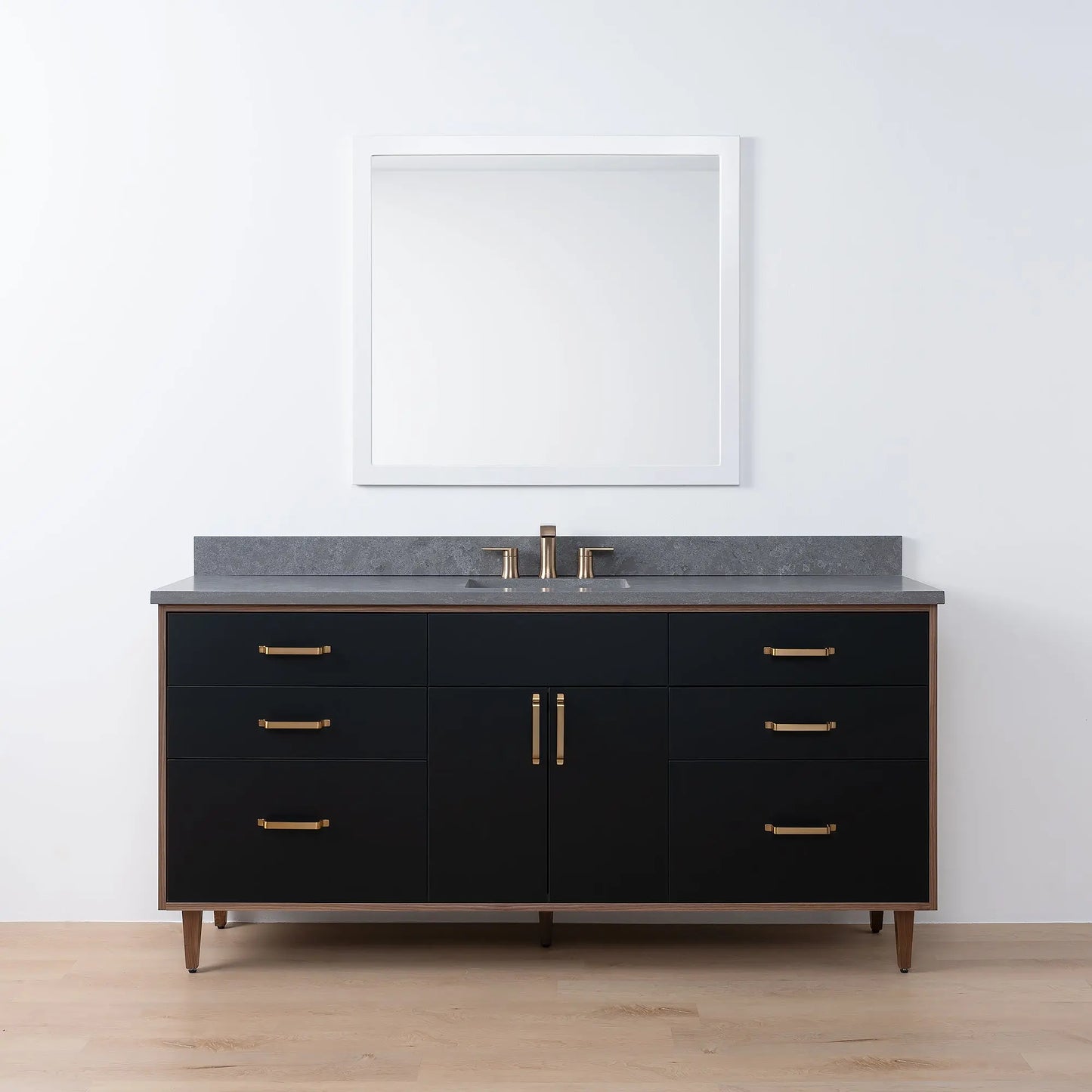 Sidney SLIM, 72" Teodor® Modern Matte Black Vanity Teodor Bathroom VanityCanada