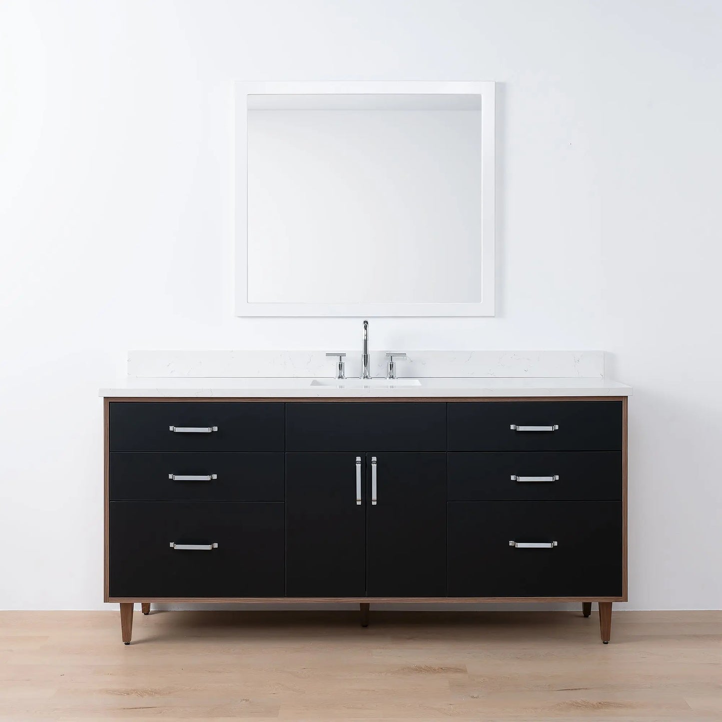 Sidney SLIM, 72" Teodor® Modern Matte Black Vanity Teodor Bathroom VanityCanada