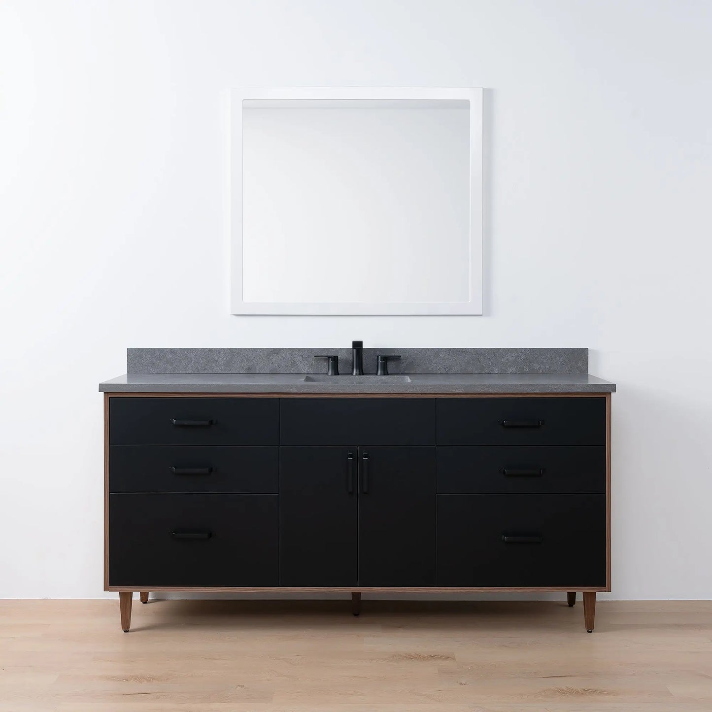 Sidney SLIM, 72" Teodor® Modern Matte Black Vanity Teodor Bathroom VanityCanada