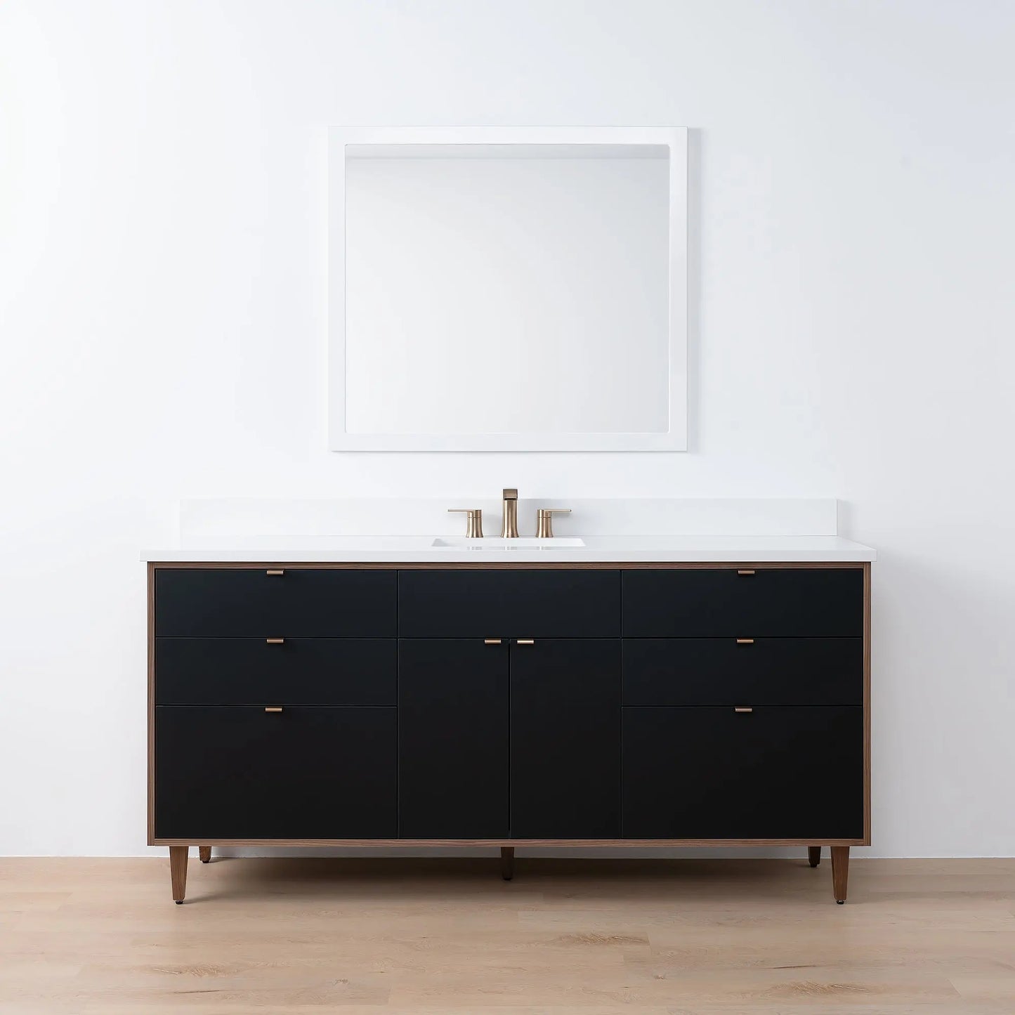Sidney SLIM, 72" Teodor® Modern Matte Black Vanity Teodor Bathroom VanityCanada