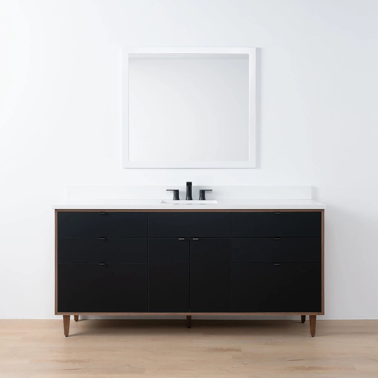 Sidney SLIM, 72" Teodor® Modern Matte Black Vanity Teodor Bathroom VanityCanada