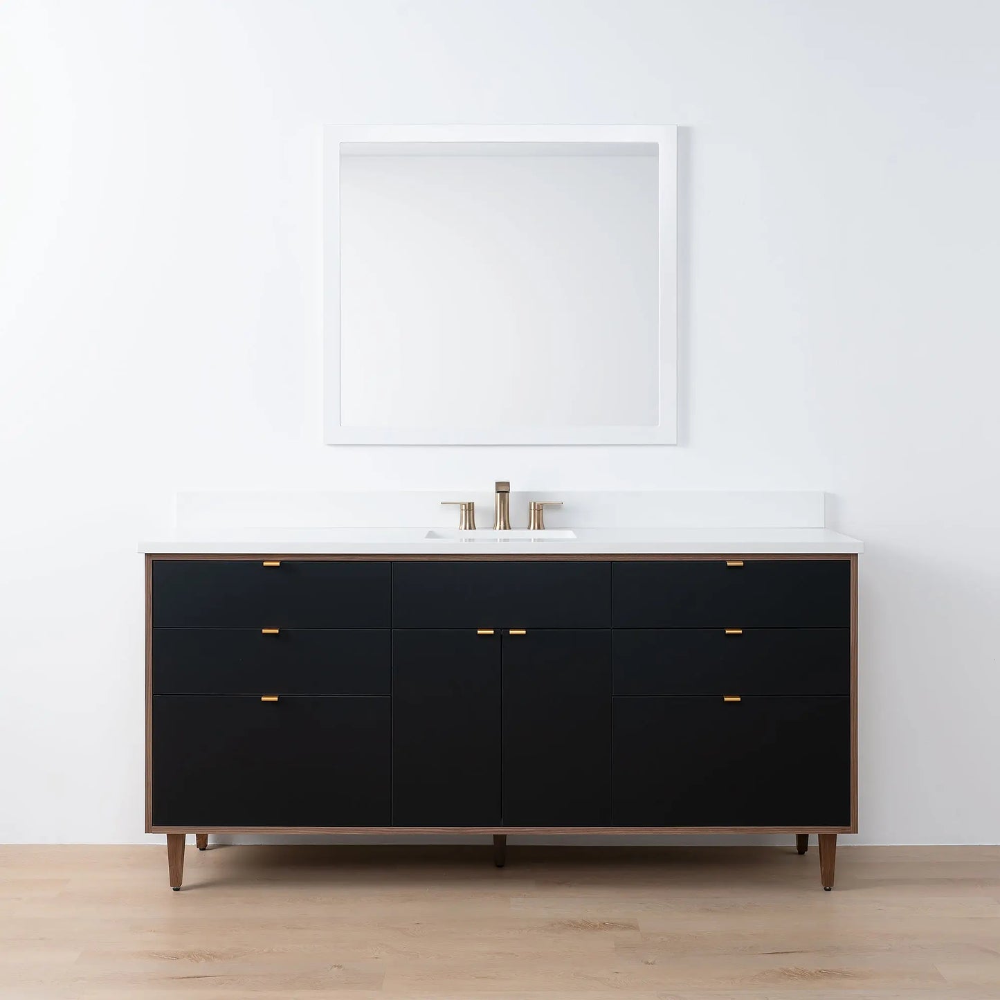 Sidney SLIM, 72" Teodor® Modern Matte Black Vanity Teodor Bathroom VanityCanada