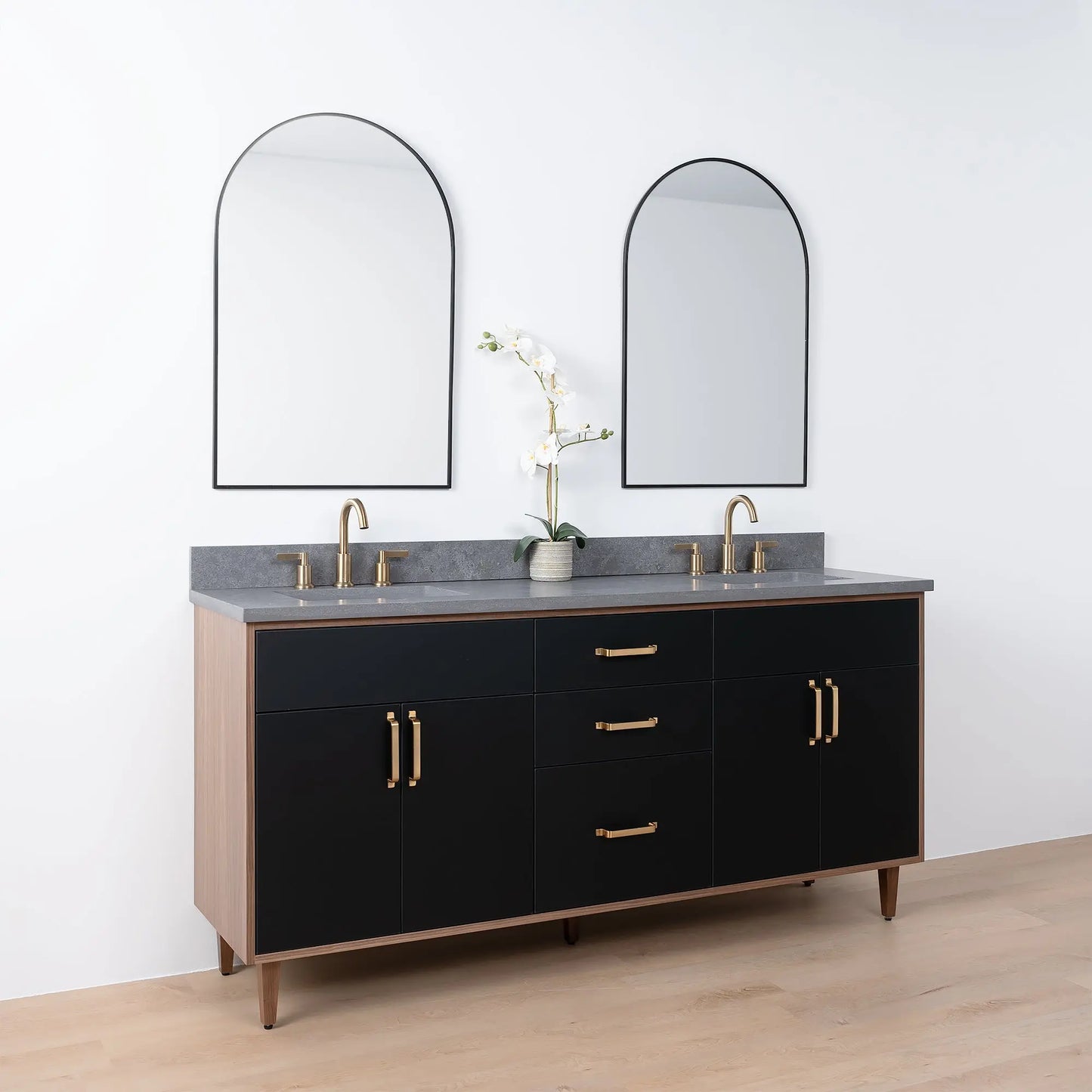 Sidney SLIM, 72" Teodor® Modern Matte Black Vanity, Double Sink Teodor Bathroom VanityCanada