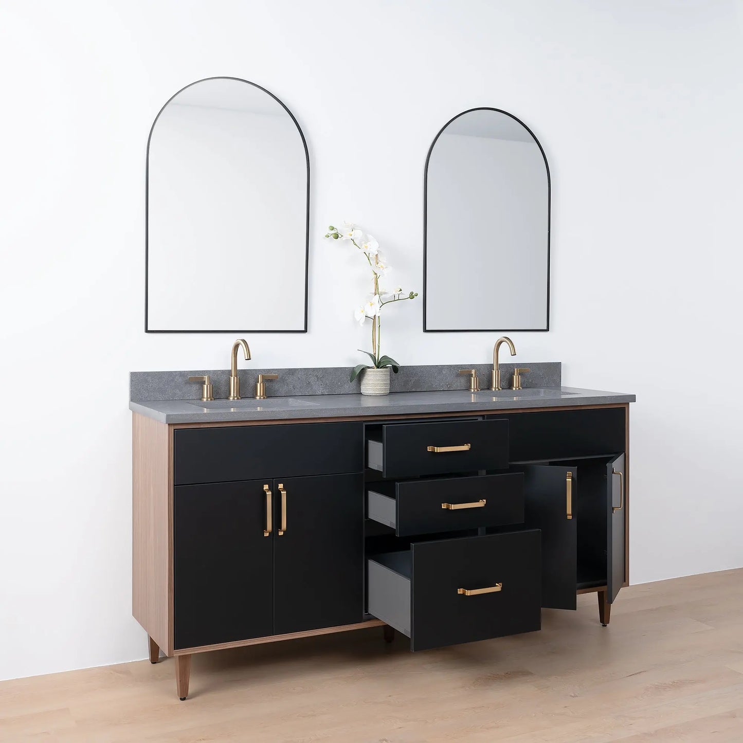 Sidney SLIM, 72" Teodor® Modern Matte Black Vanity, Double Sink Teodor Bathroom VanityCanada