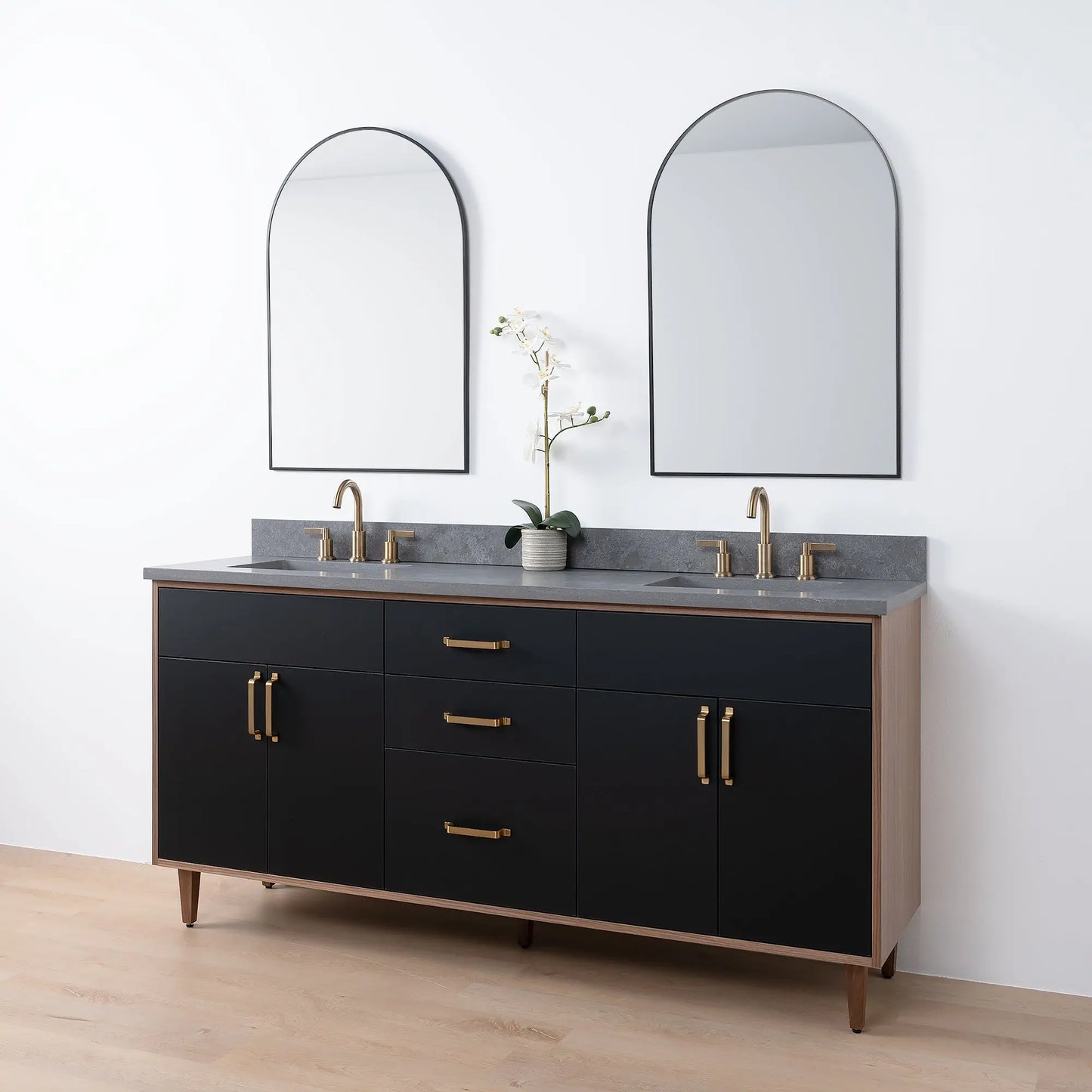 Sidney SLIM, 72" Teodor® Modern Matte Black Vanity, Double Sink Teodor Bathroom VanityCanada