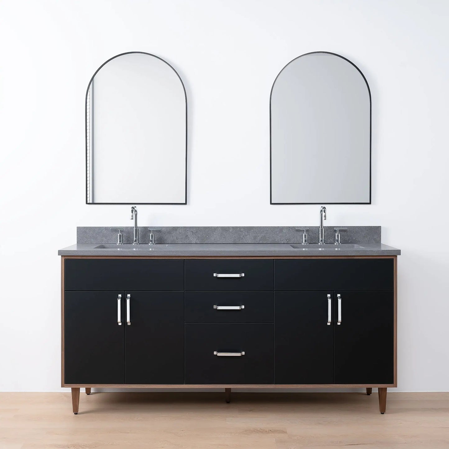 Sidney SLIM, 72" Teodor® Modern Matte Black Vanity, Double Sink Teodor Bathroom VanityCanada