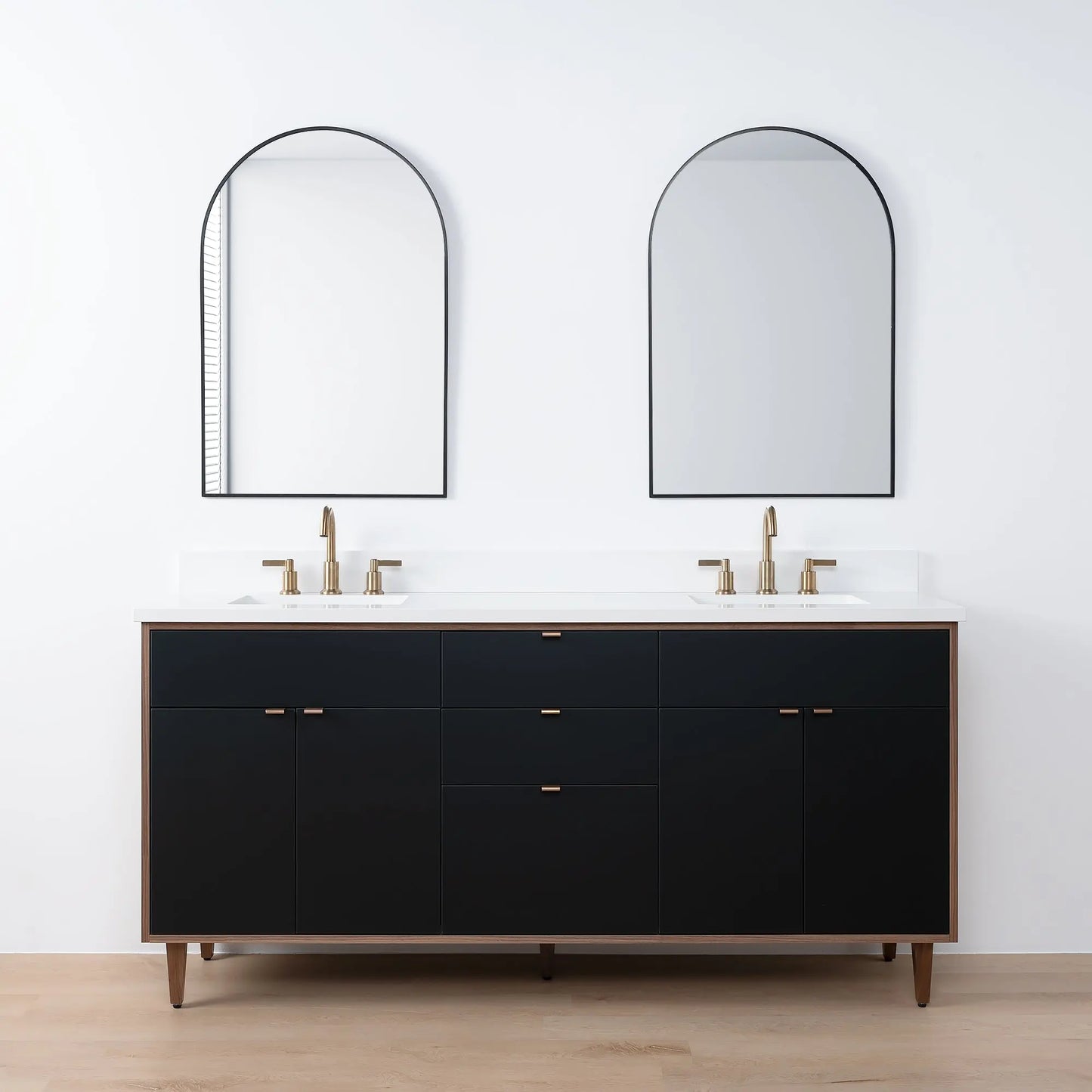 Sidney SLIM, 72" Teodor® Modern Matte Black Vanity, Double Sink Teodor Bathroom VanityCanada