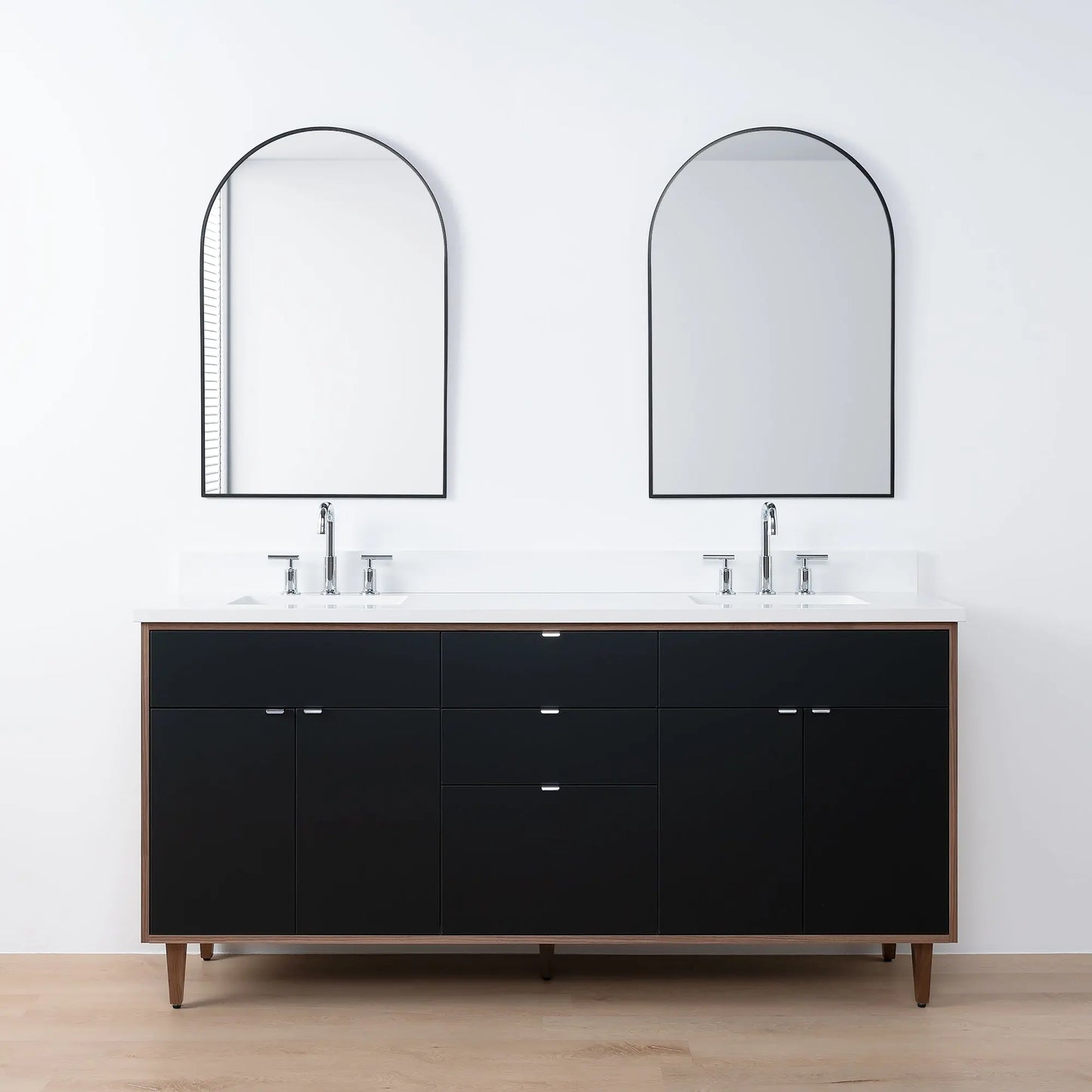Sidney SLIM, 72" Teodor® Modern Matte Black Vanity, Double Sink Teodor Bathroom VanityCanada