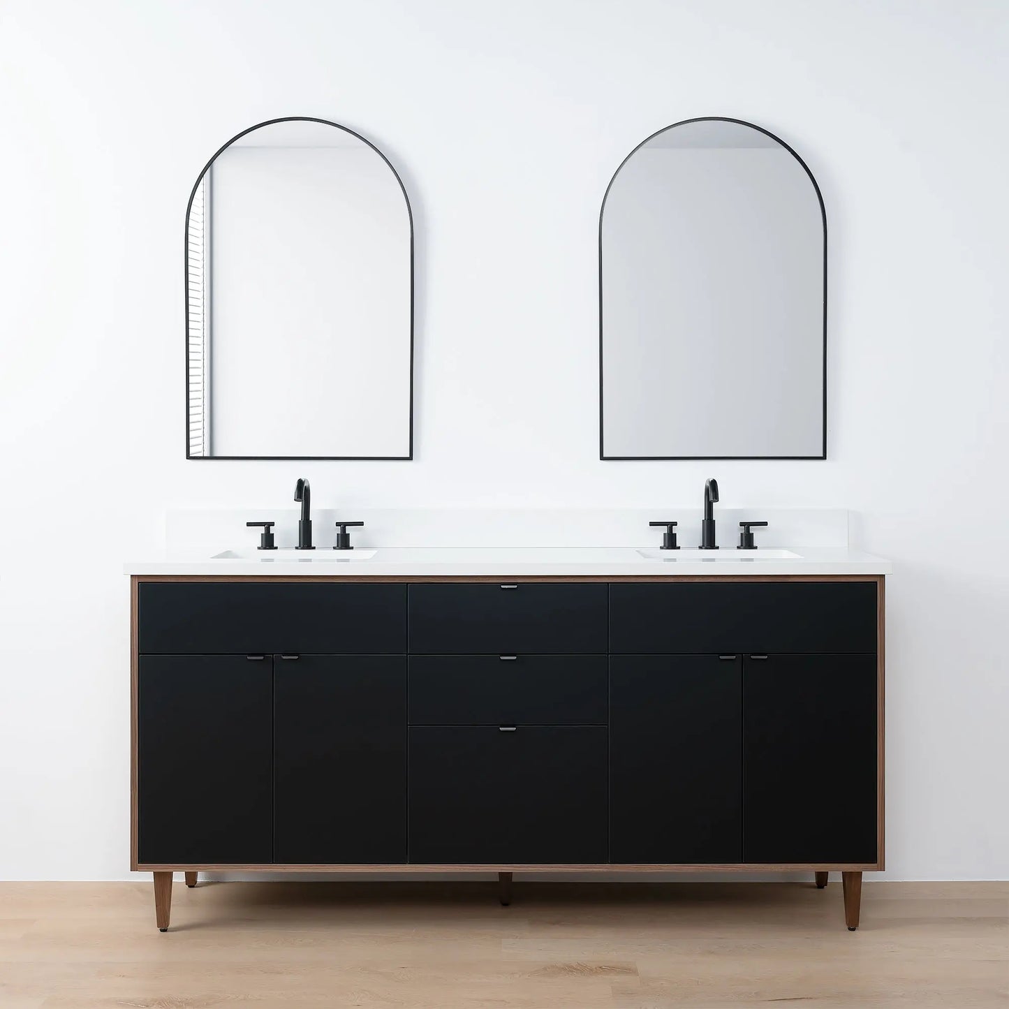 Sidney SLIM, 72" Teodor® Modern Matte Black Vanity, Double Sink Teodor Bathroom VanityCanada