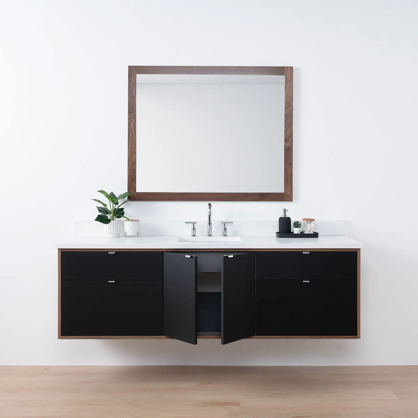 Sidney SLIM, 72" Teodor® Modern Wall Mount Matte Black Vanity Teodor Bathroom VanityCanada
