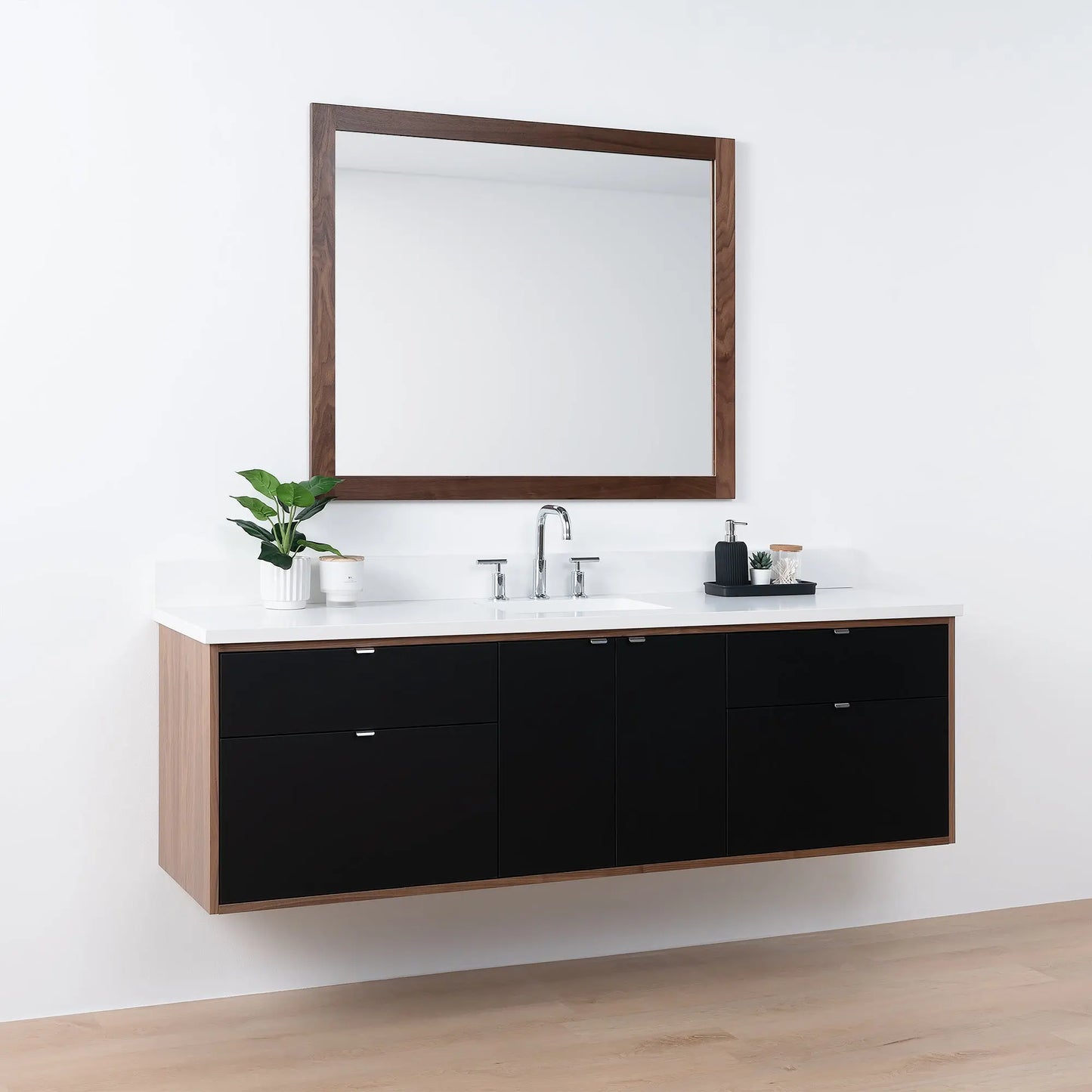 Sidney SLIM, 72" Teodor® Modern Wall Mount Matte Black Vanity Teodor Bathroom VanityCanada