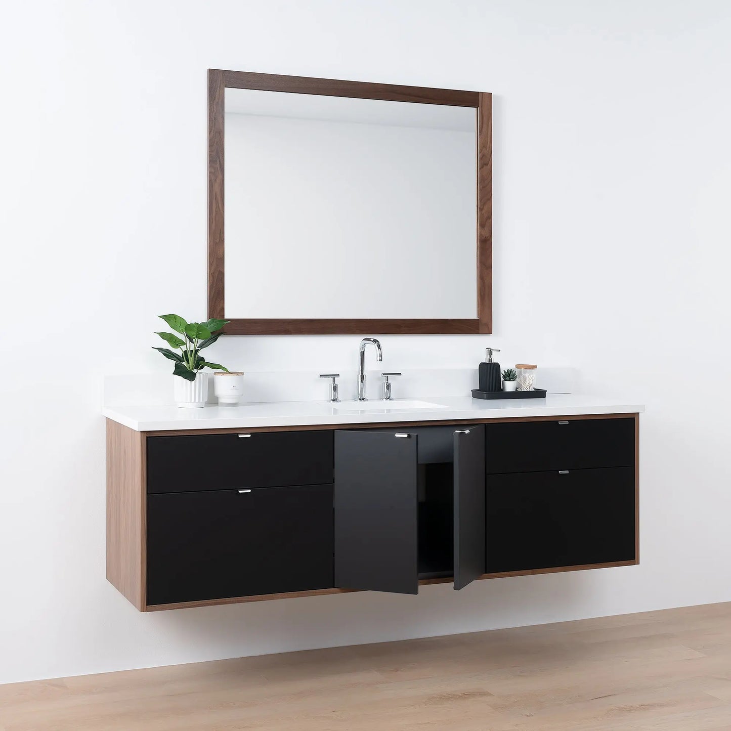 Sidney SLIM, 72" Teodor® Modern Wall Mount Matte Black Vanity Teodor Bathroom VanityCanada