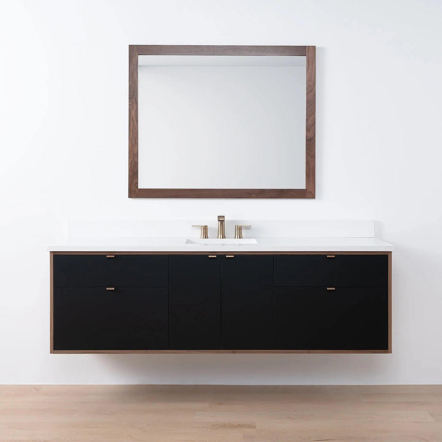 Sidney SLIM, 72" Teodor® Modern Wall Mount Matte Black Vanity Teodor Bathroom VanityCanada