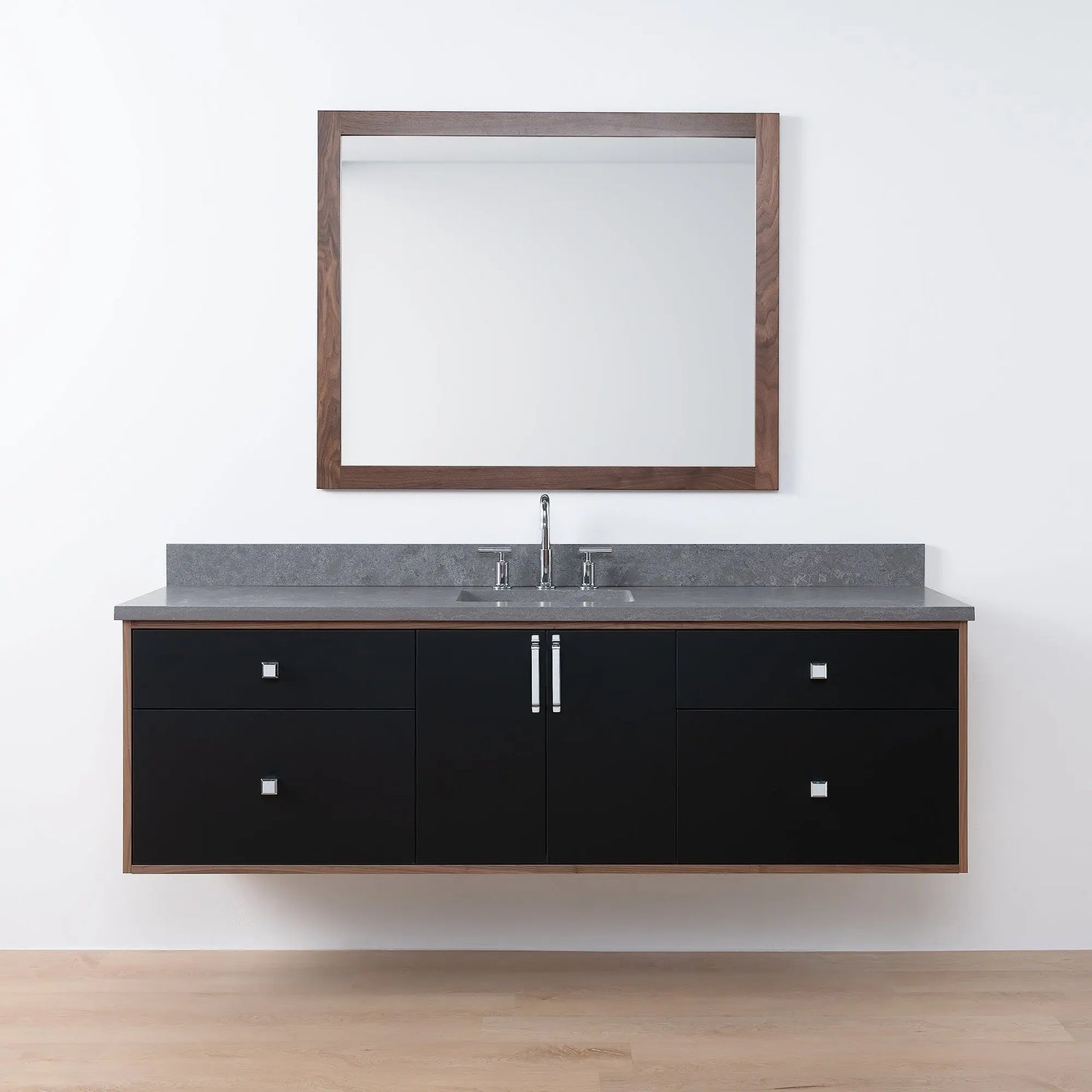 Sidney SLIM, 72" Teodor® Modern Wall Mount Matte Black Vanity Teodor Bathroom VanityCanada