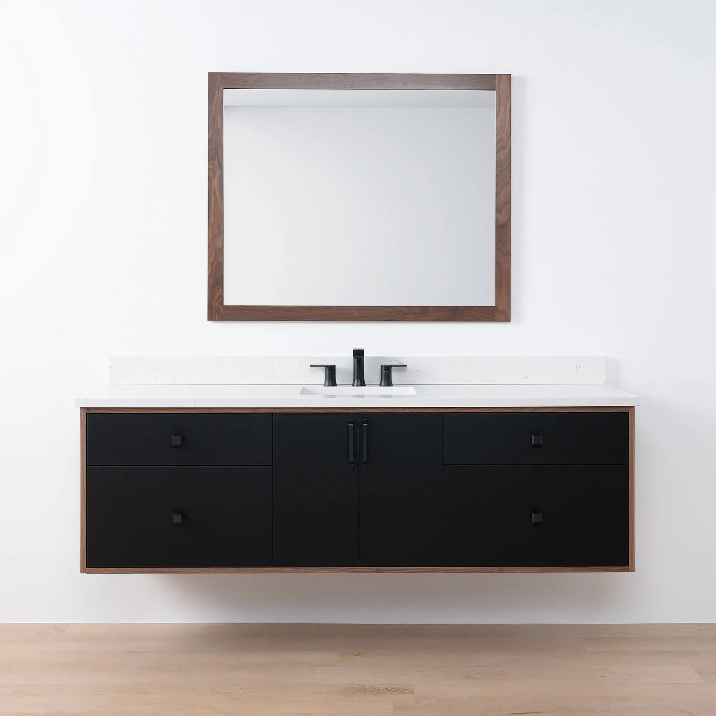 Sidney SLIM, 72" Teodor® Modern Wall Mount Matte Black Vanity Teodor Bathroom VanityCanada