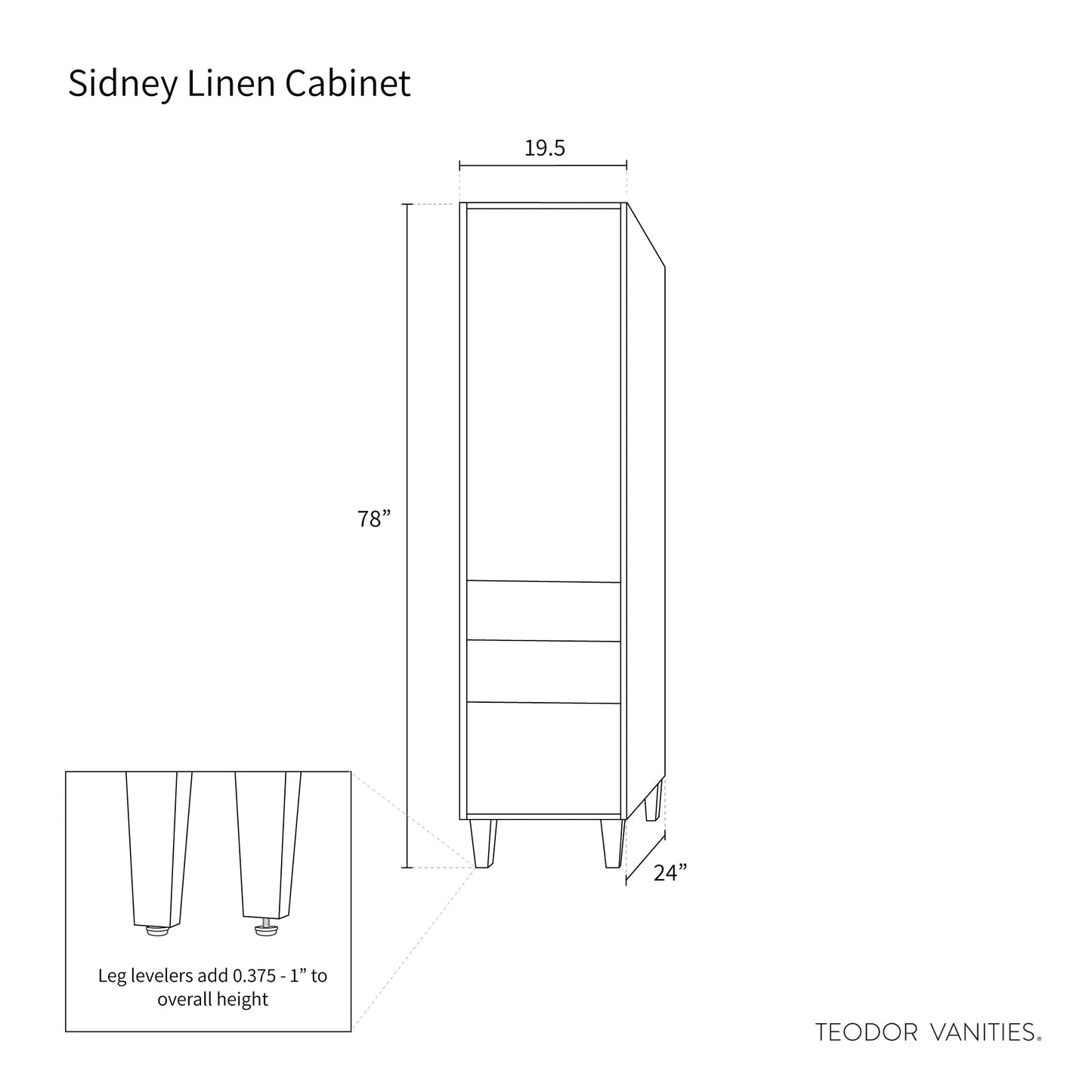Sidney, Teodor® Gloss White Linen Cabinet Teodor Bathroom VanityCanada