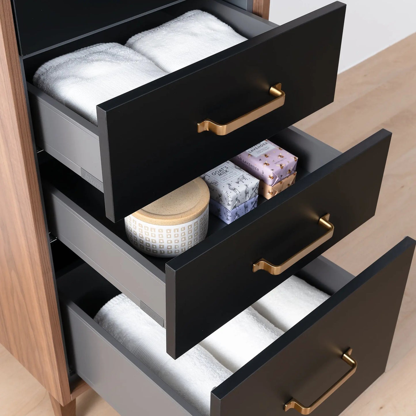 Sidney, Teodor® Matte Black Linen Cabinet Teodor Bathroom VanityCanada