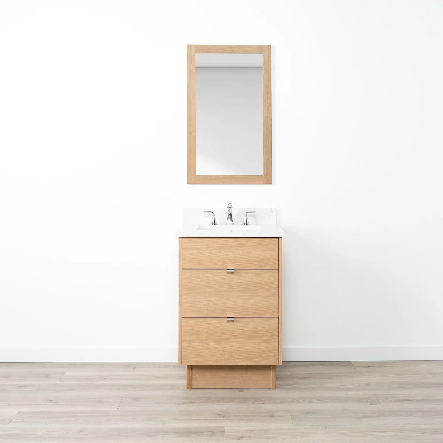 Ashbury SLIM 24" Natural White Oak Bathroom Vanity - All Drawers Teodor Bathroom Vanity Canada