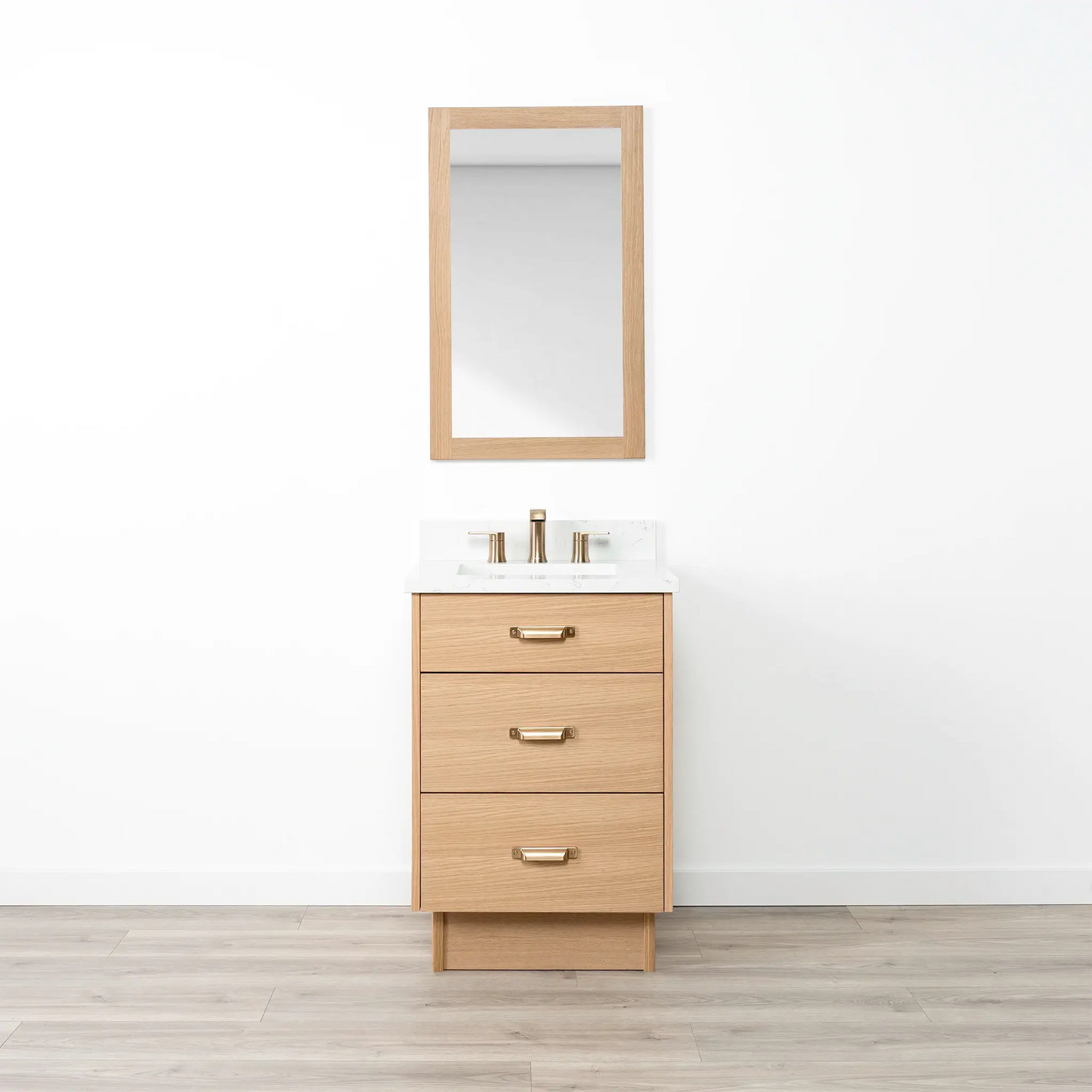 Ashbury SLIM 24" Natural White Oak Bathroom Vanity - All Drawers Teodor Bathroom Vanity Canada