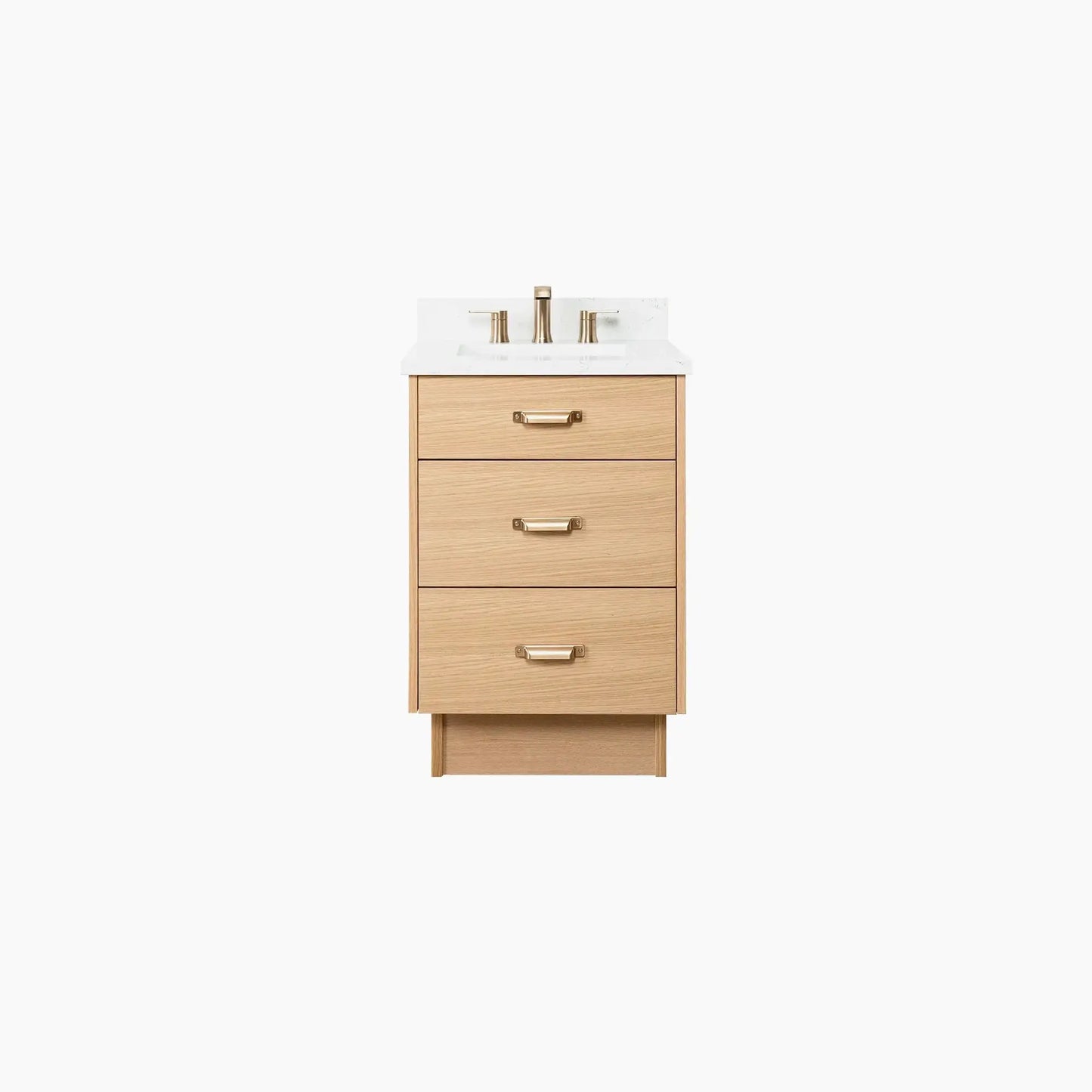 Ashbury SLIM 24" Natural White Oak Bathroom Vanity - All Drawers Teodor Bathroom Vanity Canada