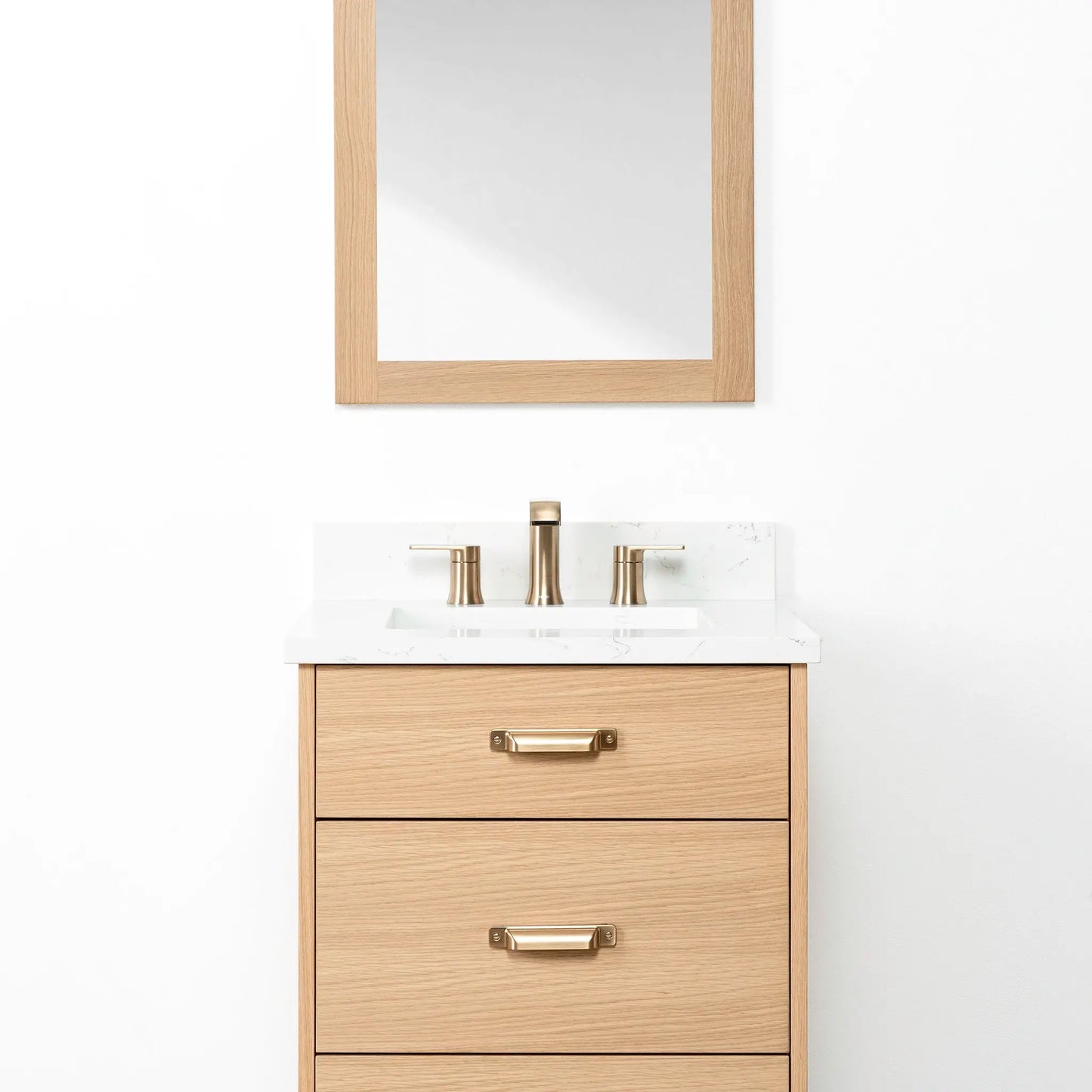 Ashbury SLIM 24" Natural White Oak Bathroom Vanity - All Drawers Teodor Bathroom Vanity Canada
