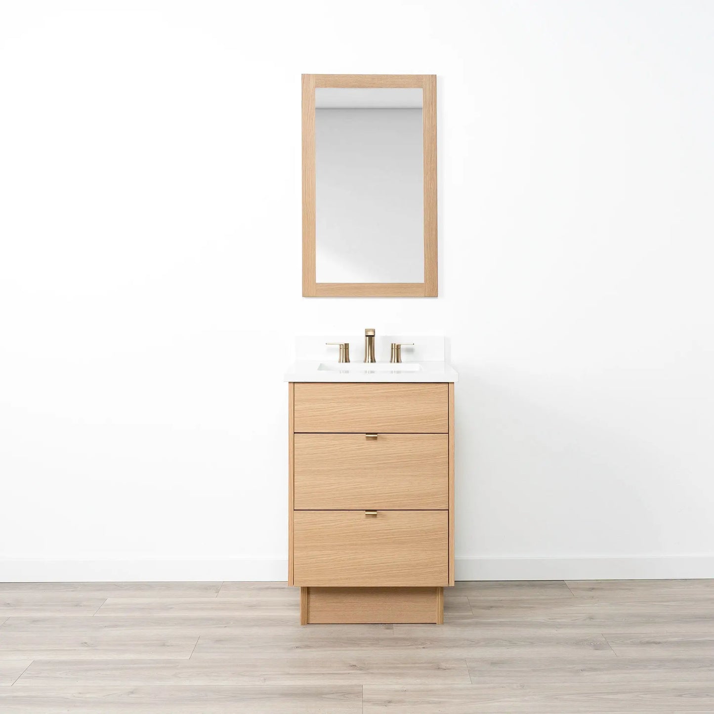Ashbury SLIM 24" Natural White Oak Bathroom Vanity - All Drawers Teodor Bathroom Vanity Canada
