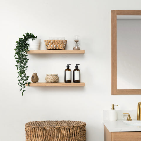 Natural White Oak Floating Shelf