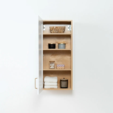Bridgeport Satin White Wall Cabinet - Teodor Vanities