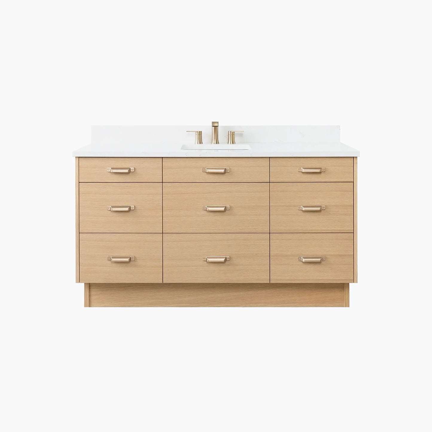 Asher 60" Natural White Oak Bathroom Vanity