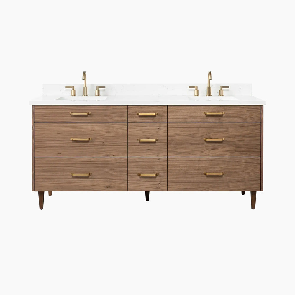 
                  
                    Asher 72" American Black Walnut Bathroom Vanity, Double Sink
                  
                