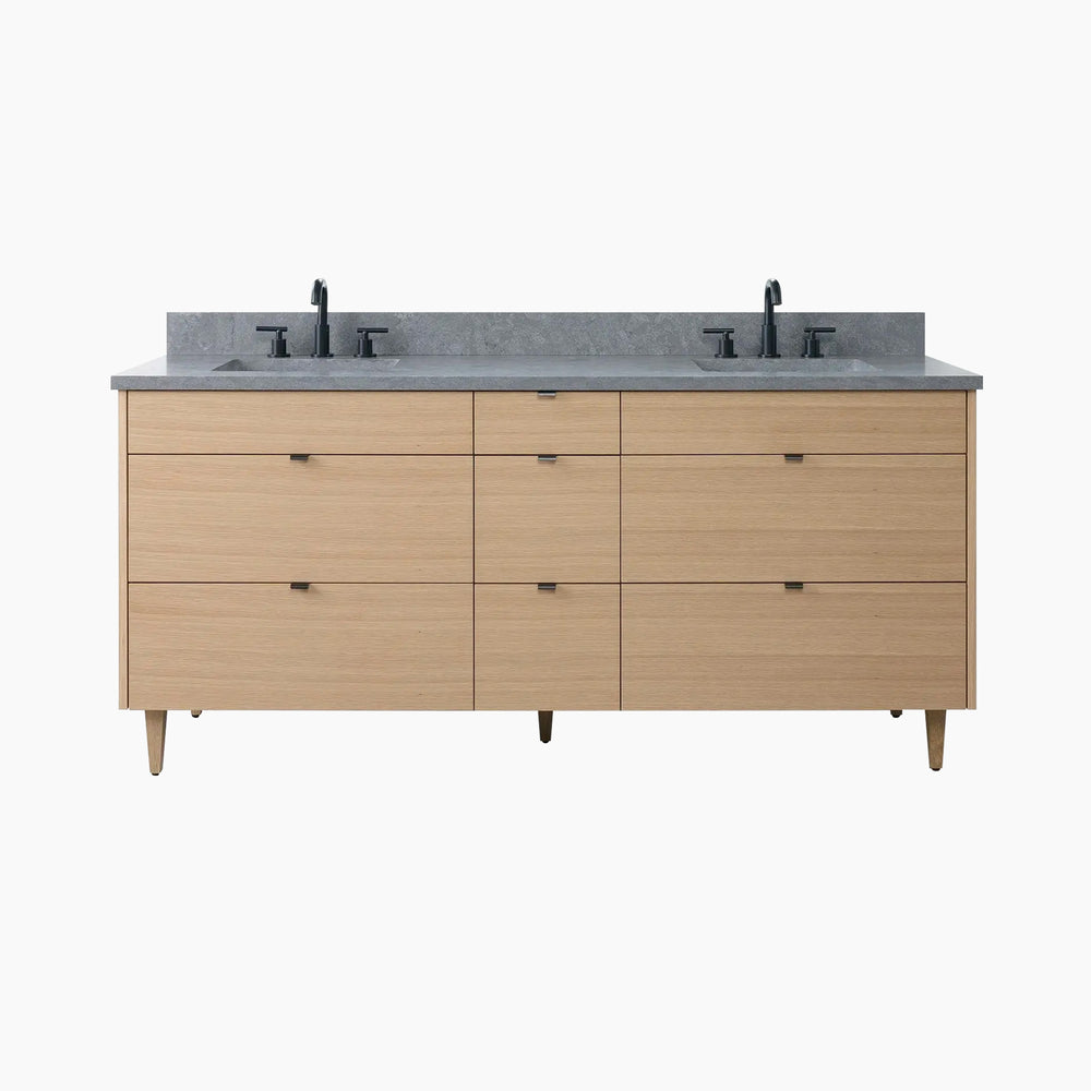 
                  
                    Asher 72" Natural White Oak Bathroom Vanity, Double Sink
                  
                