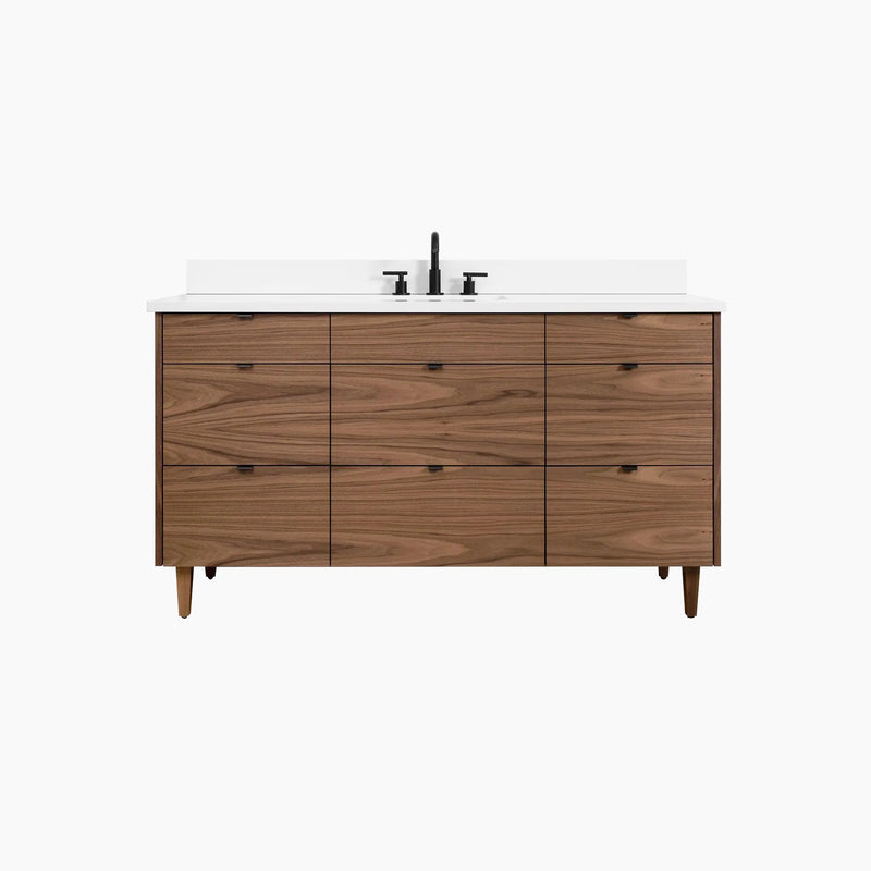 Asher SLIM 60" American Black Walnut Bathroom Vanity