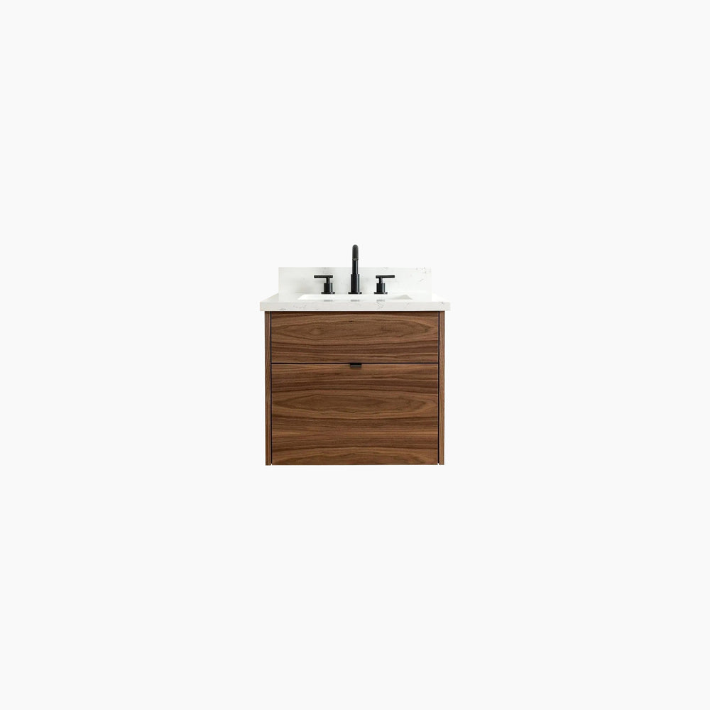 Austin 24" Wall Mount American Black Walnut Bathroom Vanity