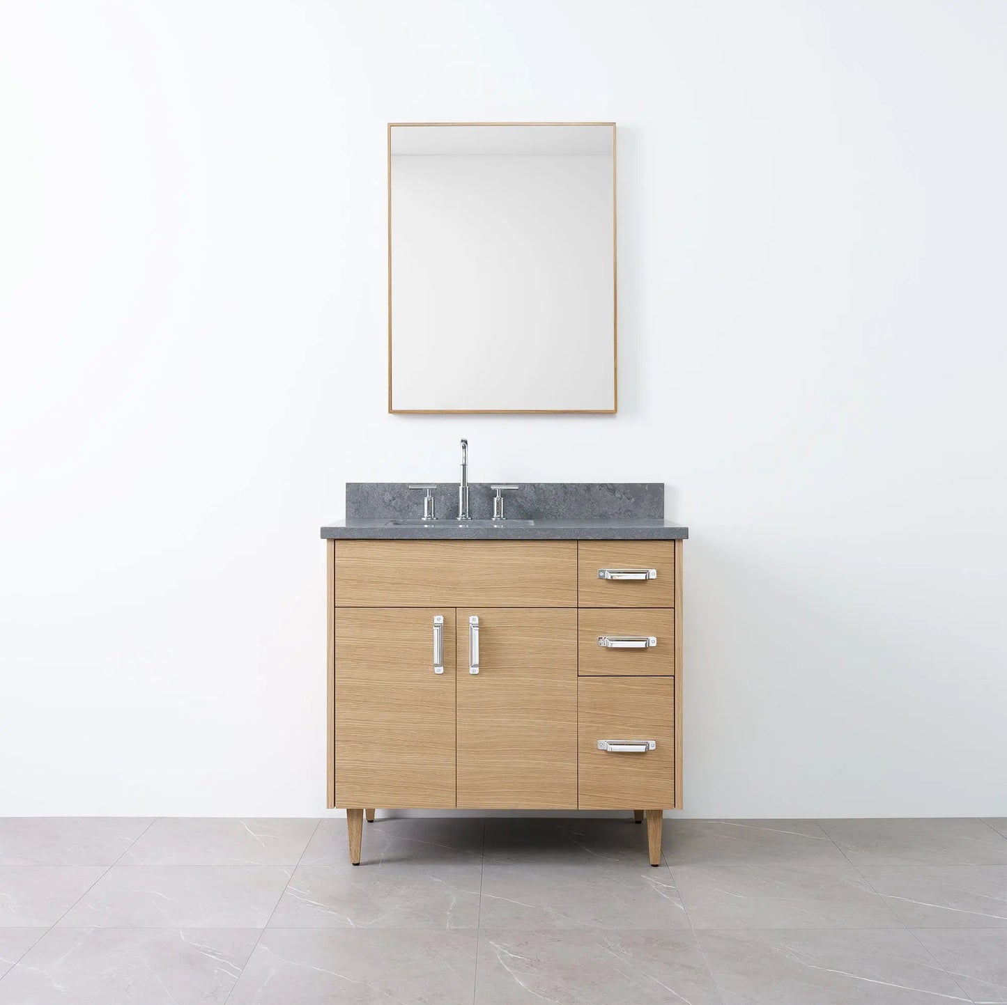 
                  
                    Austin 36" Natural White Oak Bathroom Vanity, Left Sink - Teodor Vanities
                  
                