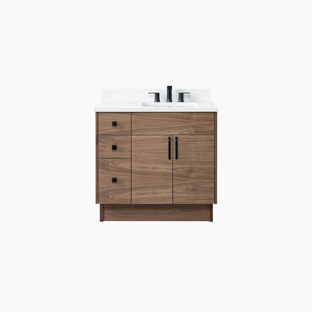 
                  
                    Austin 36" American Black Walnut Bathroom Vanity, Right Sink
                  
                