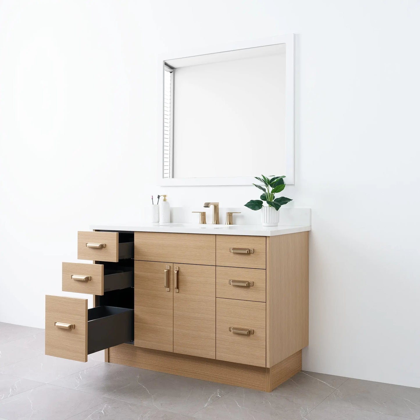 
                  
                    Austin 48" Natural White Oak Bathroom Vanity - Teodor Vanities
                  
                