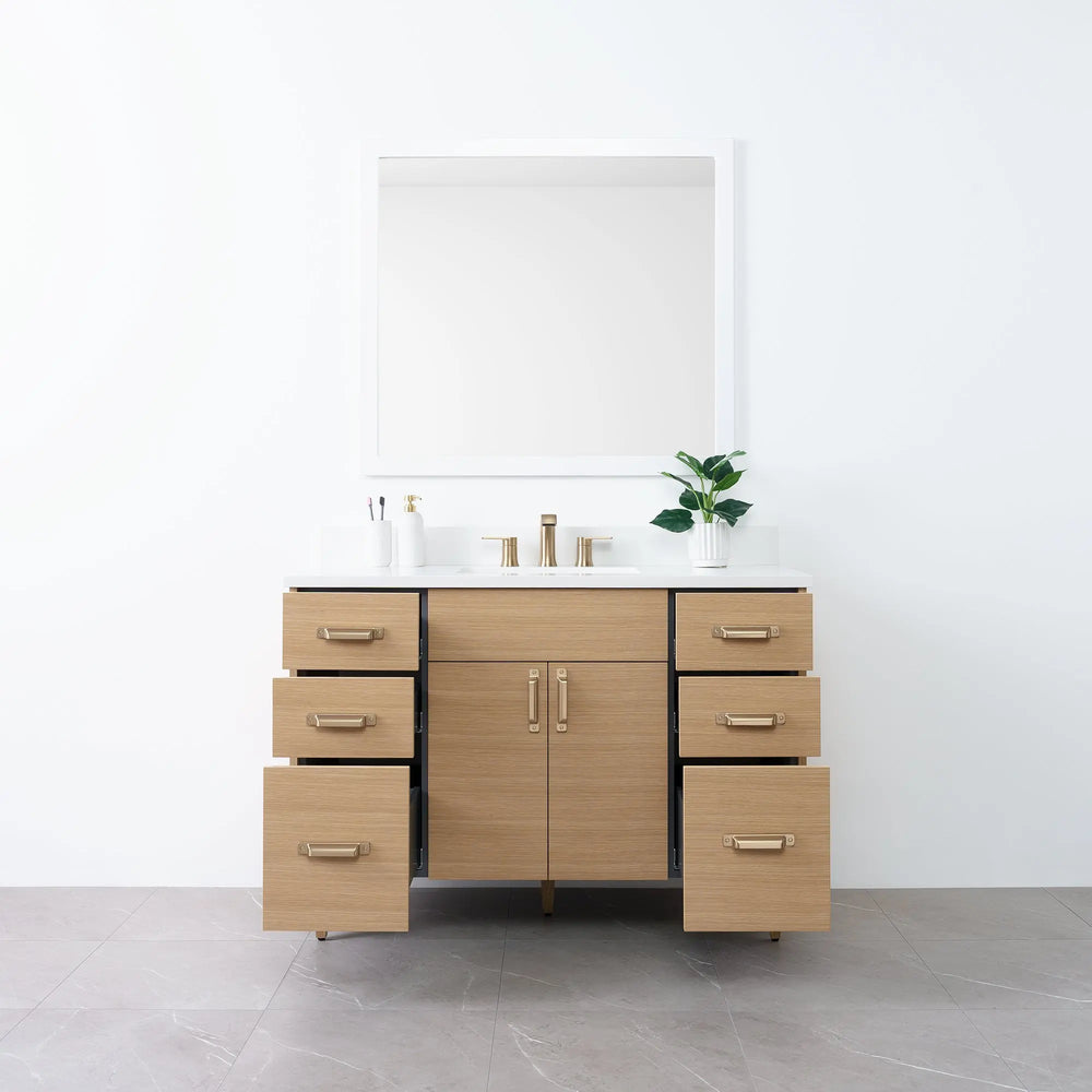 
                  
                    Austin 48" Natural White Oak Bathroom Vanity - Teodor Vanities
                  
                