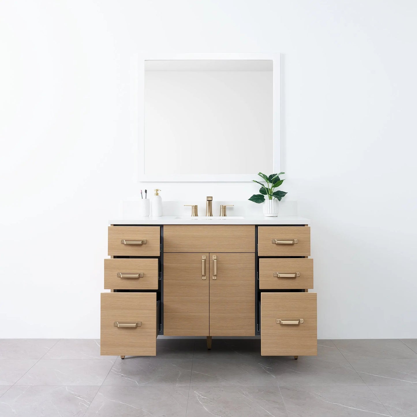 
                  
                    Austin 48" Natural White Oak Bathroom Vanity - Teodor Vanities
                  
                