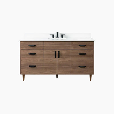 Austin 60" American Black Walnut Bathroom Vanity