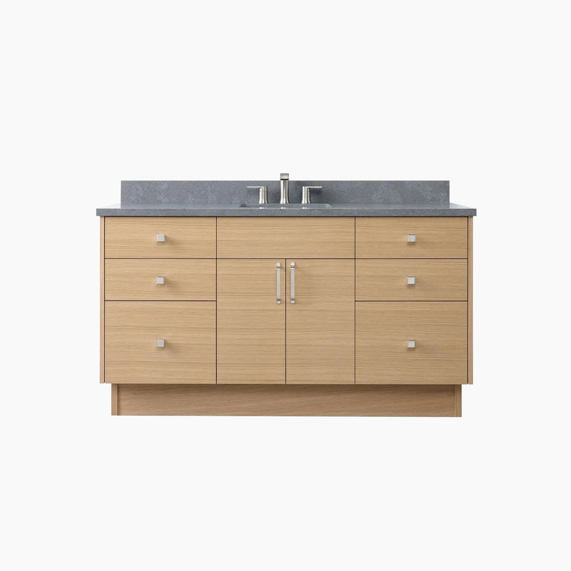 Austin 60" Natural White Oak Bathroom Vanity