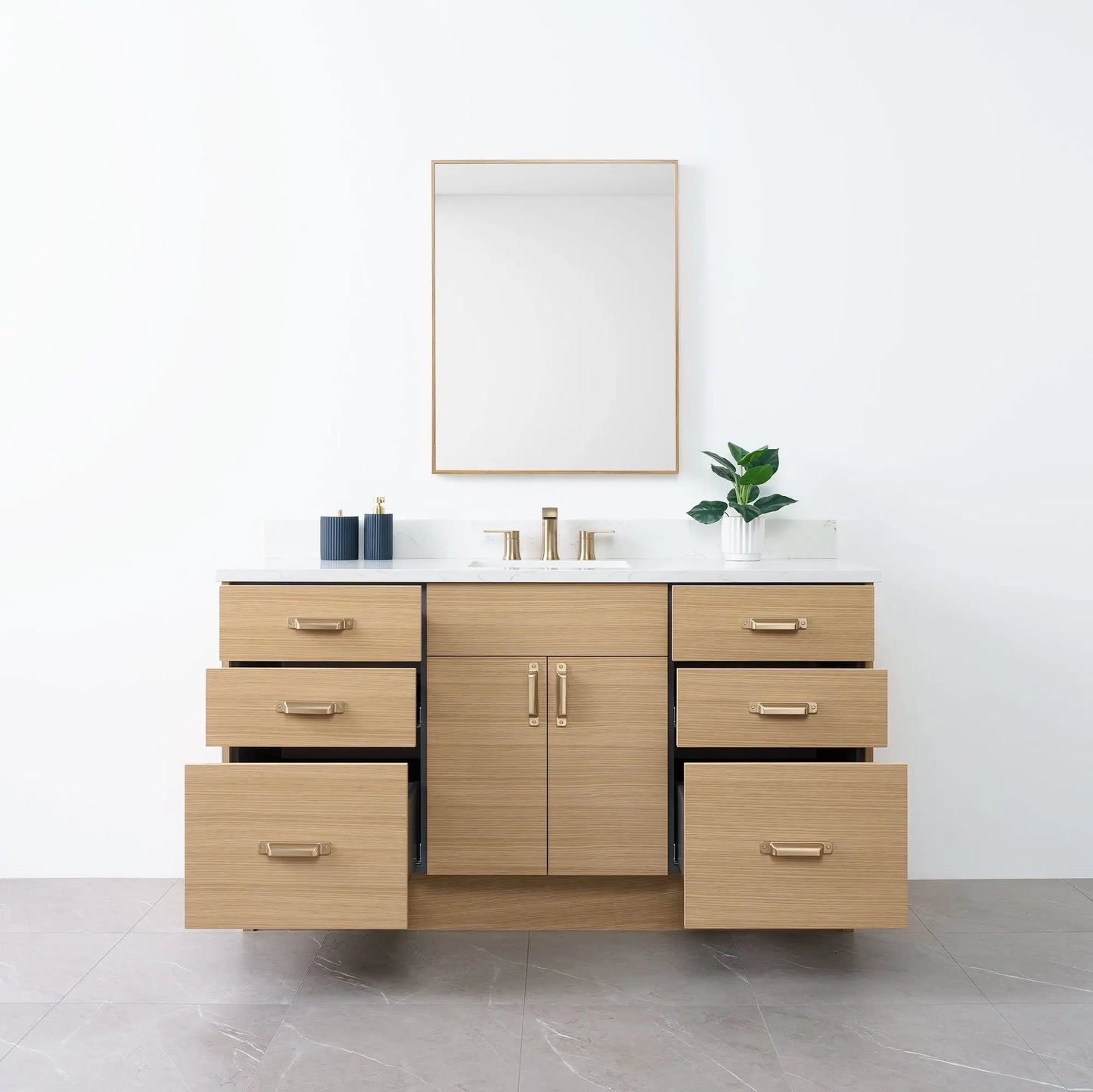 
                  
                    Austin 60" Natural White Oak Bathroom Vanity - Teodor Vanities
                  
                