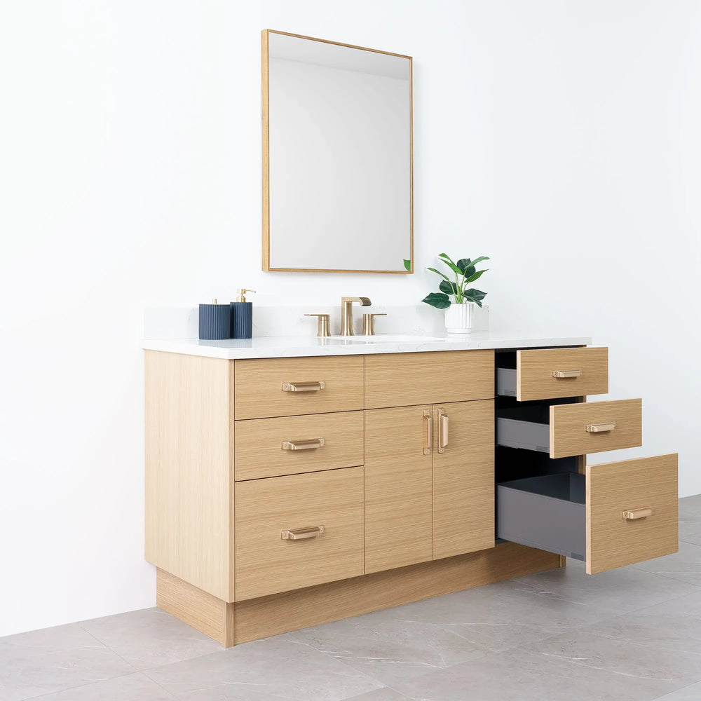 
                  
                    Austin 60" Natural White Oak Bathroom Vanity - Teodor Vanities
                  
                