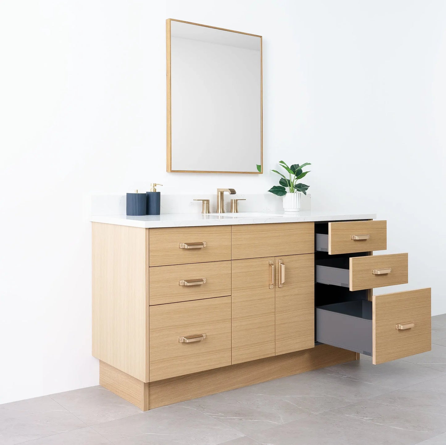 
                  
                    Austin 60" Natural White Oak Bathroom Vanity - Teodor Vanities
                  
                