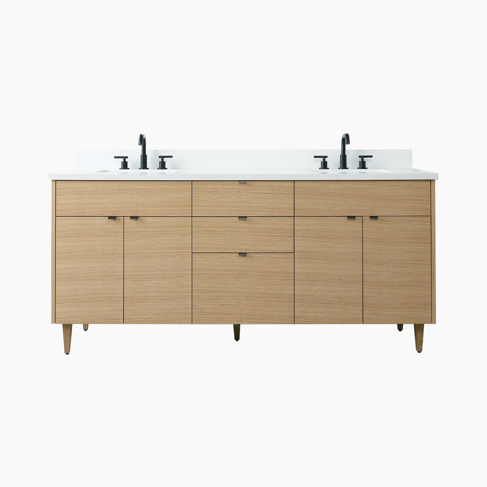 
                  
                    Austin 72" Natural White Oak Bathroom Vanity, Double Sink
                  
                