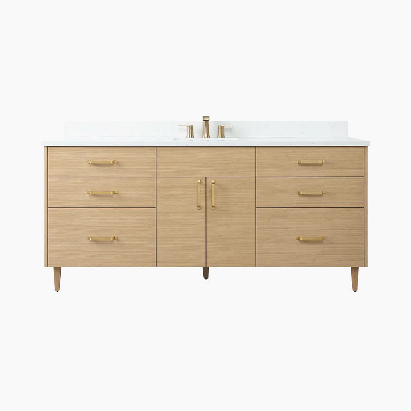 Austin 72" Natural White Oak Bathroom Vanity