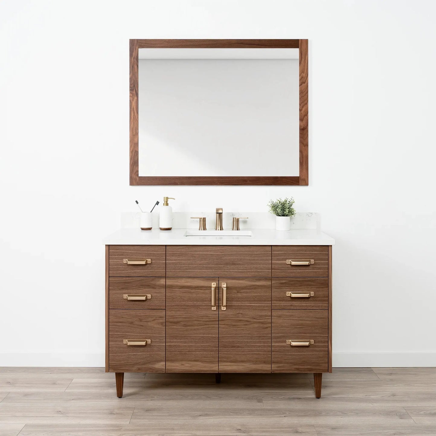 Austin Stainless 48" American Black Walnut Bathroom Vanity
